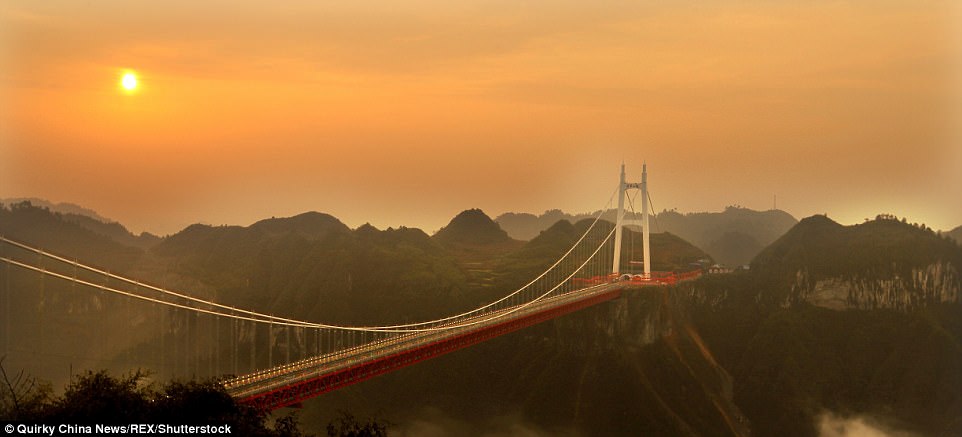 Impressive statistics: Aizhai is the world's highest and longest tunnel-to-tunnel bridge and key development for  central China